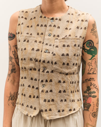 Kapital Cotton TUME-BASHOH CACTUS Gilet, Beige
