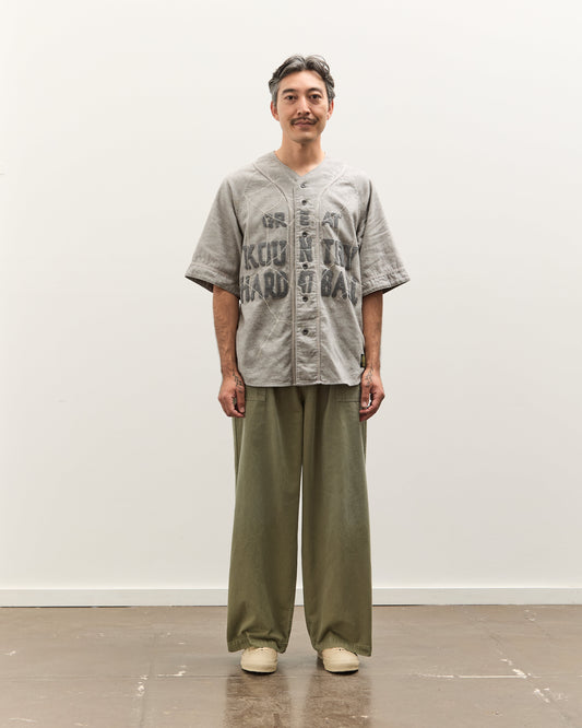 Kapital Cotton Wool GREAT KOUNTRY Baseball Shirt (KOUNTRY DREAM CATCH Remak, LightGray