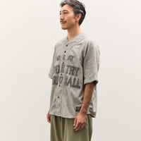 Kapital Cotton Wool GREAT KOUNTRY Baseball Shirt (KOUNTRY DREAM CATCH Remak, LightGray