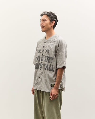 Kapital Cotton Wool GREAT KOUNTRY Baseball Shirt (KOUNTRY DREAM CATCH Remak, LightGray