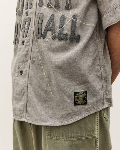 Kapital Cotton Wool GREAT KOUNTRY Baseball Shirt (KOUNTRY DREAM CATCH Remak, LightGray