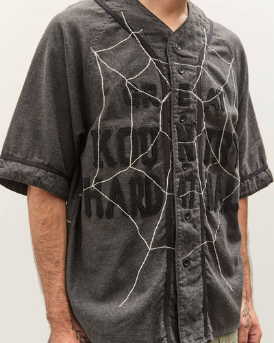 Kapital Cotton Wool GREAT KOUNTRY Baseball Shirt (KOUNTRY DREAM CATCH Remak, DarkGray