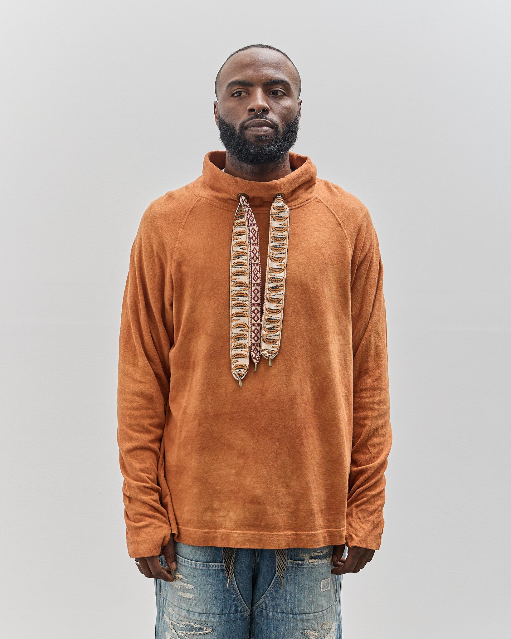 Kapital Cowl Neck Long Sleeve Tee, Brown – Glasswing