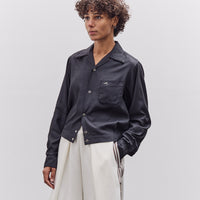Kapital Cupra Cotton Twill Open Collar Drizzler Jacket, Black