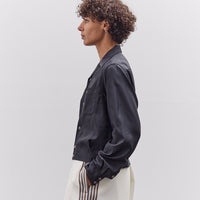 Kapital Cupra Cotton Twill Open Collar Drizzler Jacket, Black