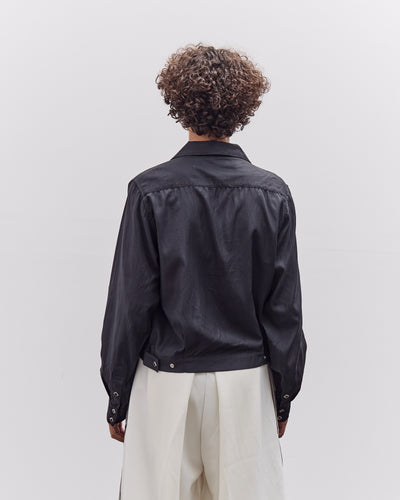 Kapital Cupra Cotton Twill Open Collar Drizzler Jacket, Black