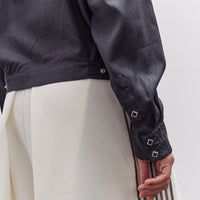 Kapital Cupra Cotton Twill Open Collar Drizzler Jacket, Black