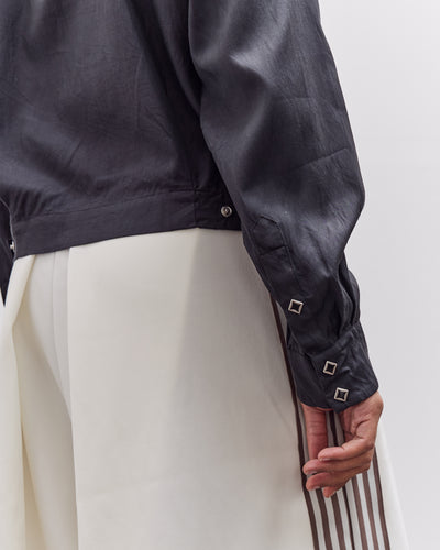 Kapital Cupra Cotton Twill Open Collar Drizzler Jacket, Black