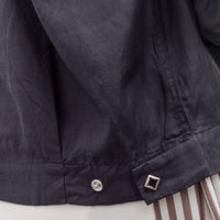 Kapital Cupra Cotton Twill Open Collar Drizzler Jacket, Black