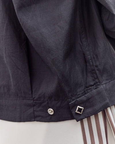 Kapital Cupra Cotton Twill Open Collar Drizzler Jacket, Black