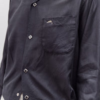 Kapital Cupra Cotton Twill Open Collar Drizzler Jacket, Black