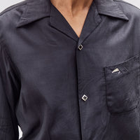 Kapital Cupra Cotton Twill Open Collar Drizzler Jacket, Black