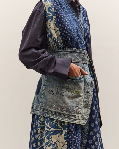 Kapital 12oz Denim Coverall Apron (Memorial Embroidery Model), PRO