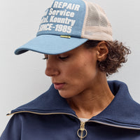 Kapital Denim Repair Service Track Cap, Ecru
