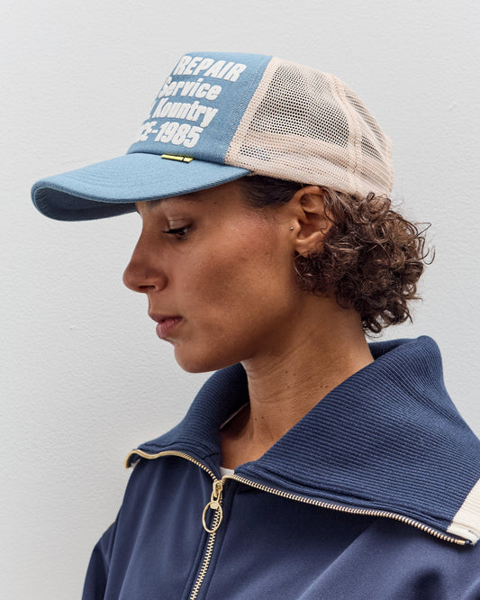 Kapital Denim Repair Service Track Cap, Ecru