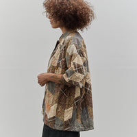 Kapital Drizzle Open Collar Shirt, Brown YABANE Quilt Patchwork