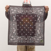 Kapital Fastcolor Selvedge Bandana, Churchill Garden Large, Black