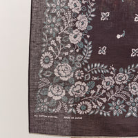 Kapital Fastcolor Selvedge Bandana, Churchill Garden Large, Black