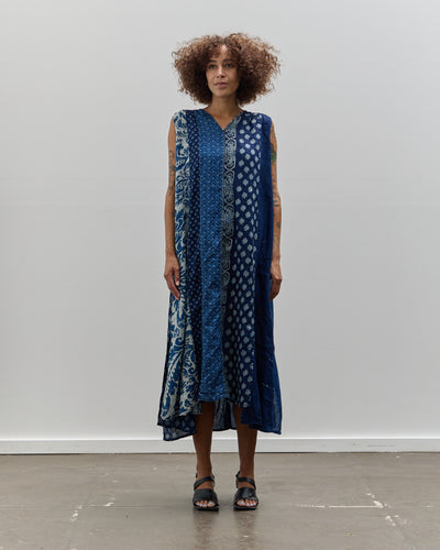 Kapital French Linen Bone Lamp Dress, Indigo