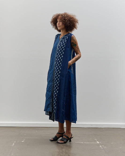 Kapital French Linen Bone Lamp Dress, Indigo