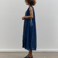 Kapital French Linen Bone Lamp Dress, Indigo