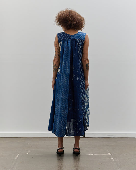 Kapital French Linen Bone Lamp Dress, Indigo