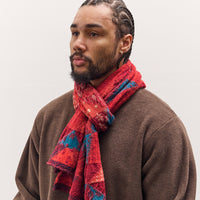 Kapital Fulling Wool Happy Scarf Indigo Rag, Red