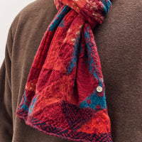 Kapital Fulling Wool Happy Scarf Indigo Rag, Red