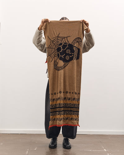 Kapital Fulling Wool Scarf Coptic Skull, Beige