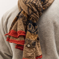 Kapital Fulling Wool Scarf Coptic Skull, Beige
