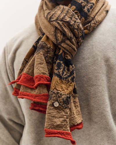 Kapital Fulling Wool Scarf Coptic Skull, Beige