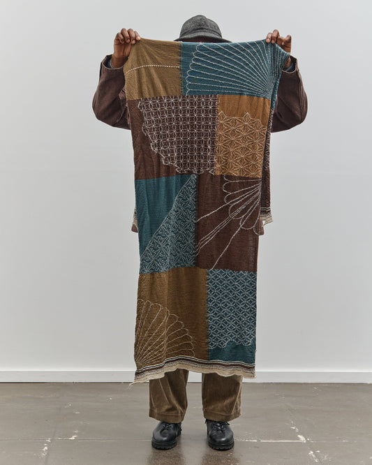 Kapital Fulling Wool Scarf Furoshiki, Brown