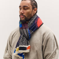 Kapital Fulling Wool Scarf Universe Gabbeh, Black