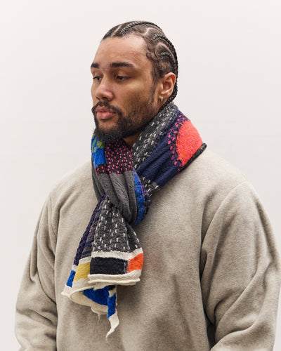 Kapital Fulling Wool Scarf Universe Gabbeh, Black