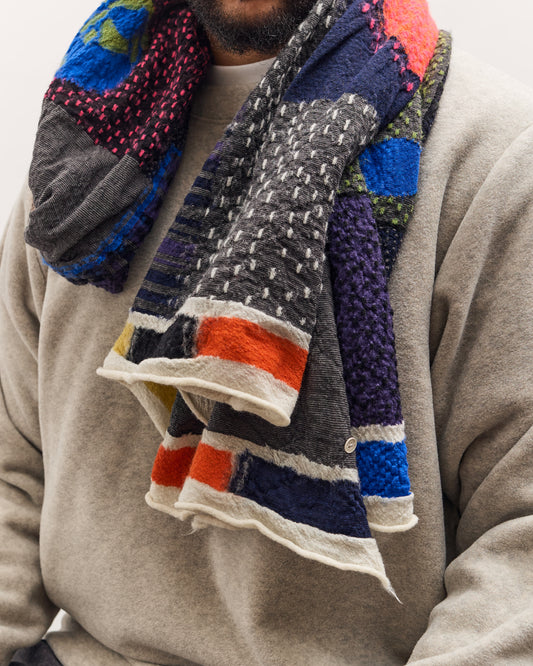 Kapital Fulling Wool Scarf Universe Gabbeh, Black