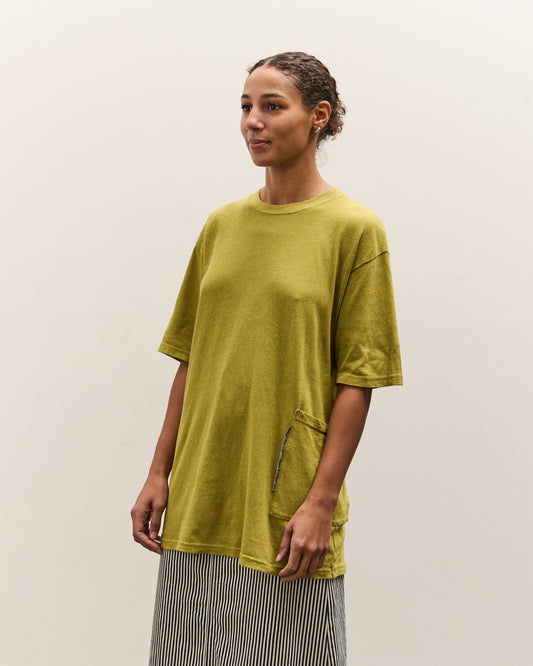 Kapital Gauze Jersey Biscuit Pocket T, Yellow Green