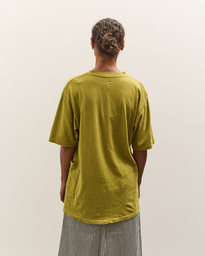 Kapital Gauze Jersey Biscuit Pocket T, Yellow Green