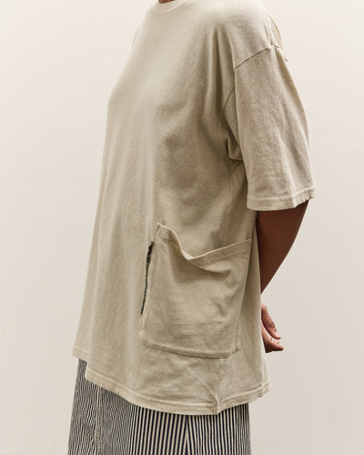 Kapital Gauze Jersey Biscuit Pocket T, Ivory