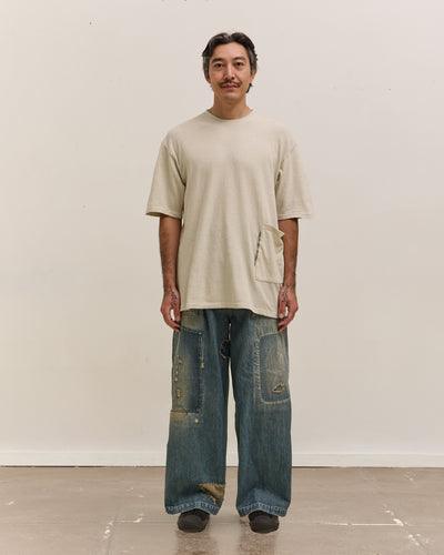 Kapital Gauze Jersey BISCUIT Pocket T Unisex, Ivory