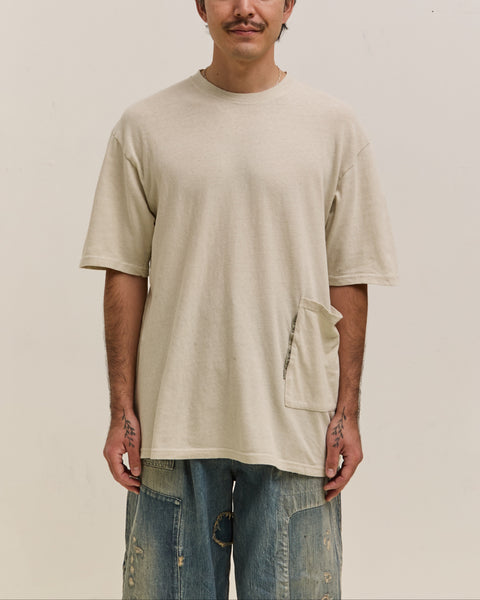 Kapital Gauze Jersey BISCUIT Pocket T Unisex, Ivory – Glasswing