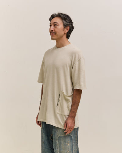 Kapital Gauze Jersey BISCUIT Pocket T Unisex, Ivory