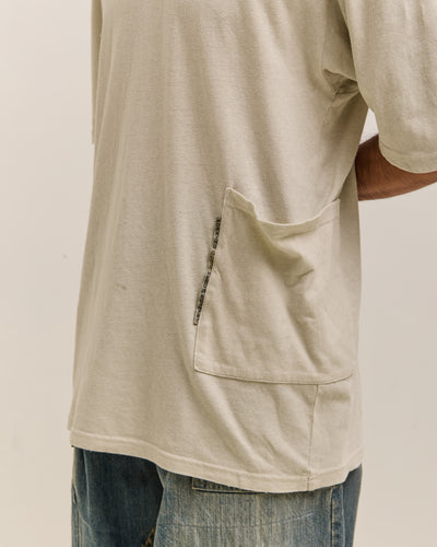 Kapital Gauze Jersey BISCUIT Pocket T Unisex, Ivory