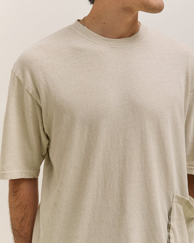 Kapital Gauze Jersey BISCUIT Pocket T Unisex, Ivory