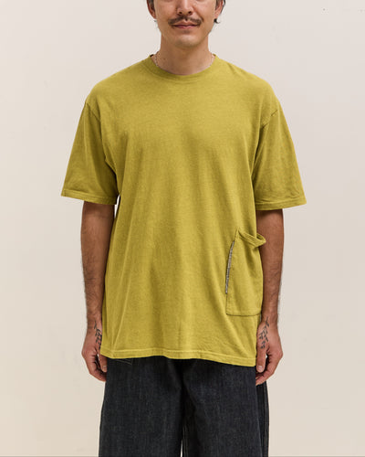 Kapital Gauze Jersey BISCUIT Pocket T Unisex, Yellow Green