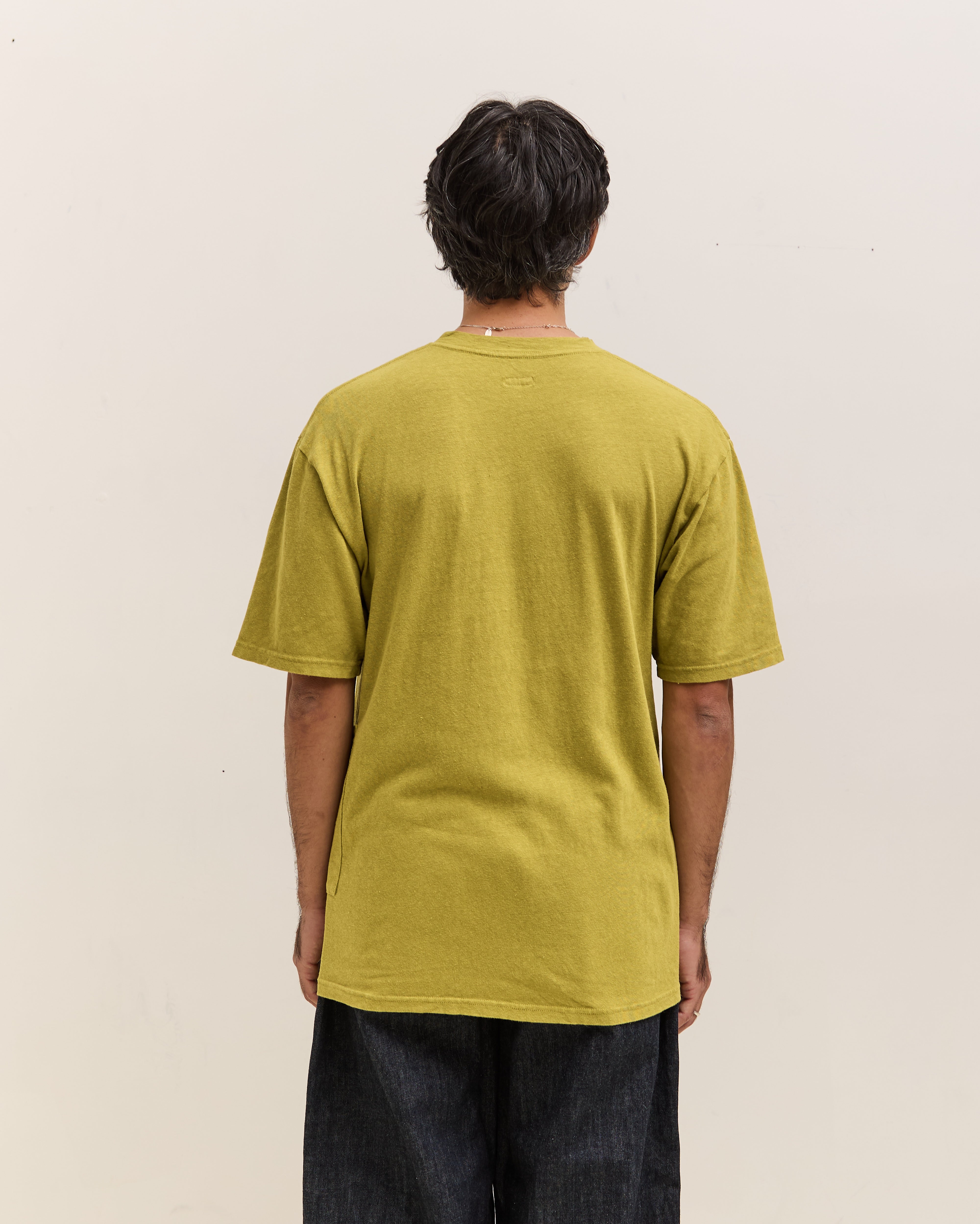 Kapital Gauze Jersey BISCUIT Pocket T Unisex, Yellow Green – Glasswing