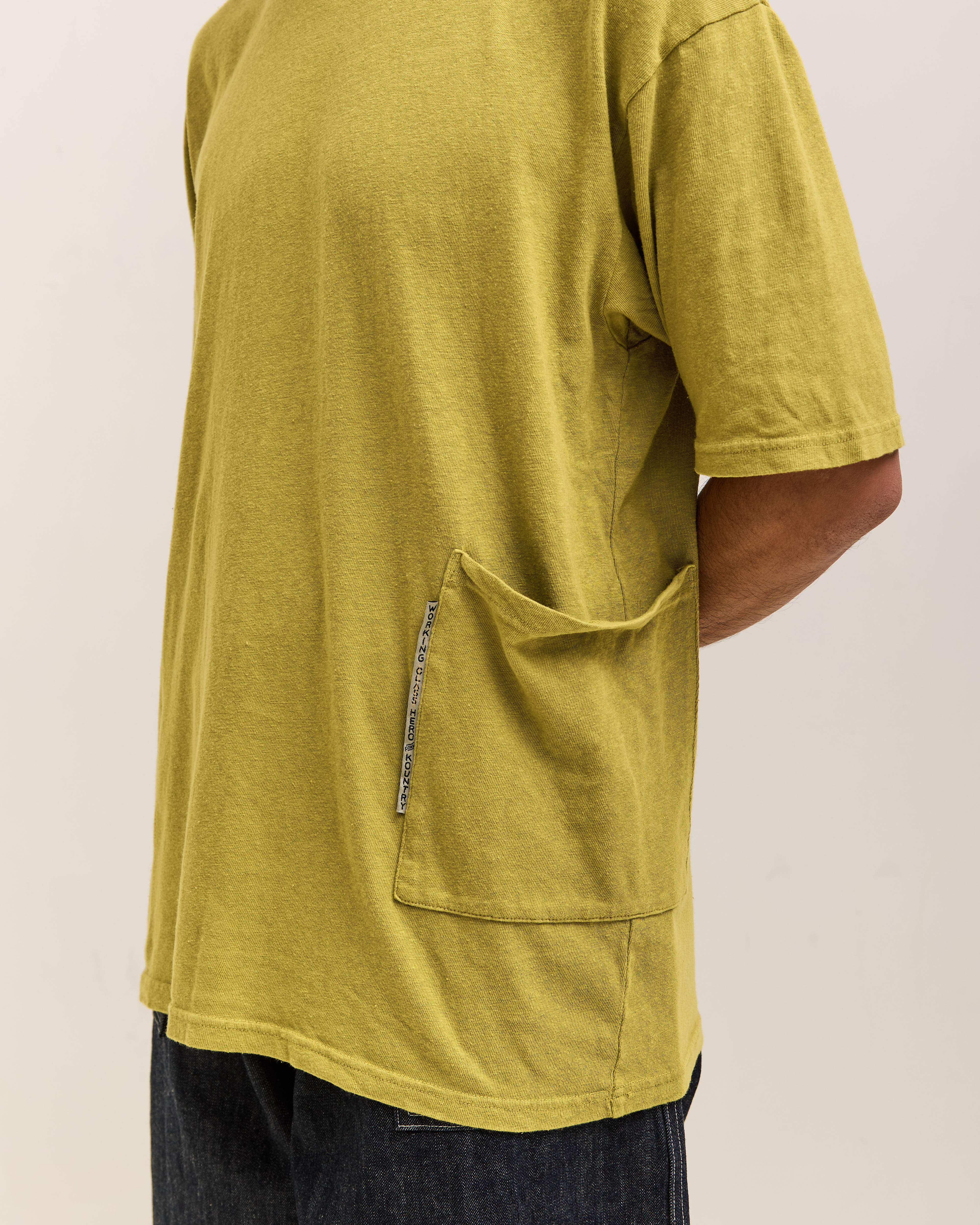 Kapital Gauze Jersey BISCUIT Pocket T Unisex, Yellow Green – Glasswing