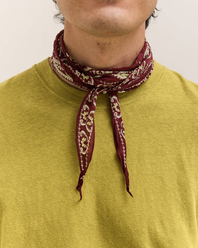 Kapital Washer Silk Neckerchief, Sambo Paisley, Wine