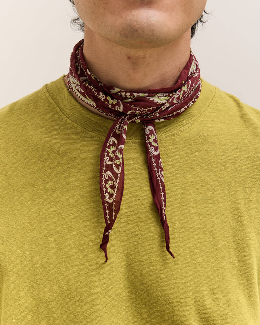 Kapital Washer Silk Neckerchief, Sambo Paisley, Wine