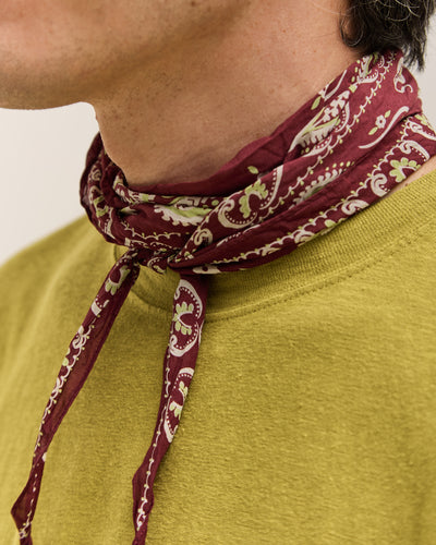 Kapital Washer Silk Neckerchief, Sambo Paisley, Wine