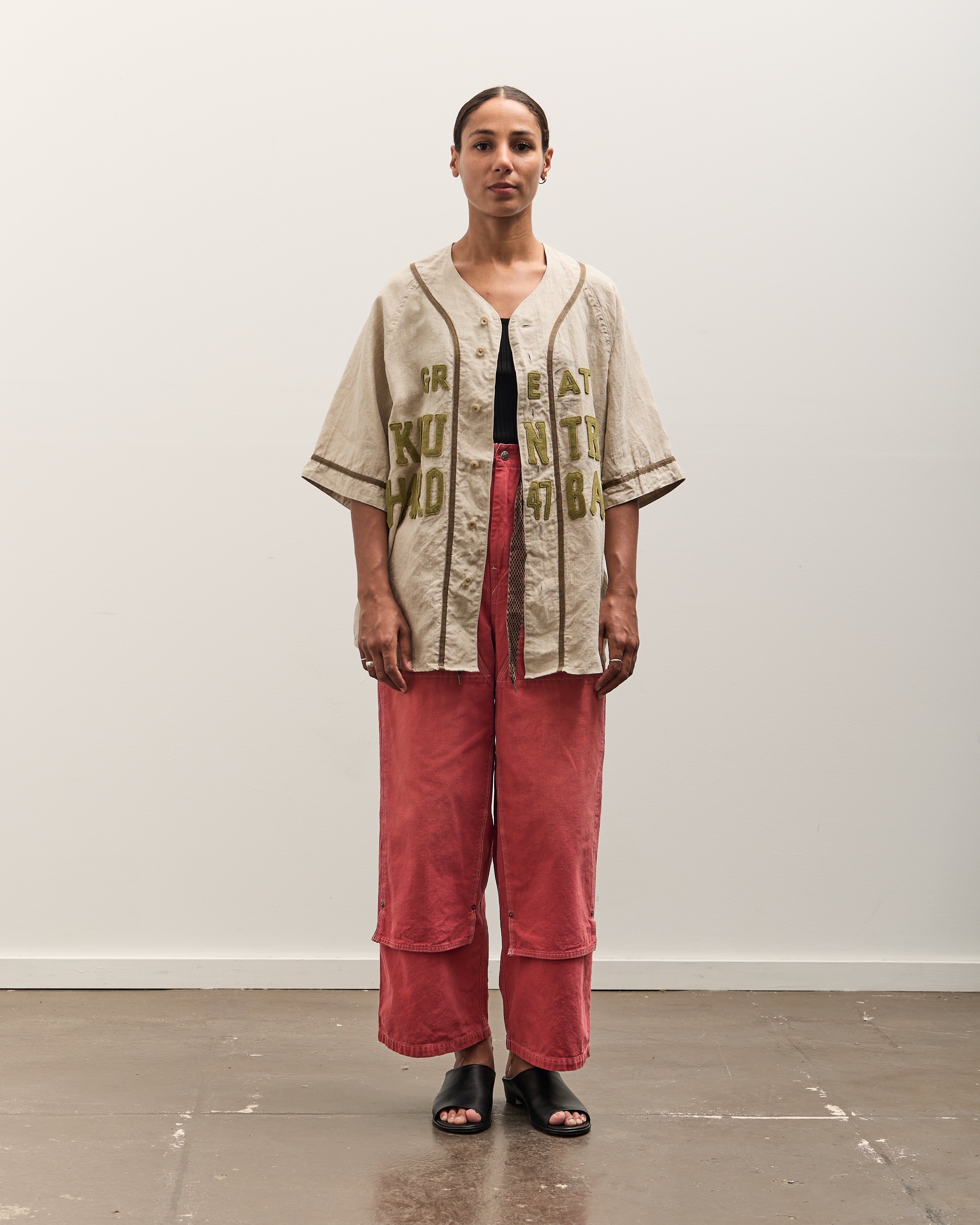 Kapital GREAT KOUNTRY Baseball Shirt, Beige French Linen – Glasswing